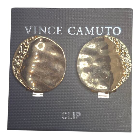 Vince Camuto Genuine Semi Precious Cute Gold Tone Clip Earrings NEW $58 MSRP - Picture 10 of 13